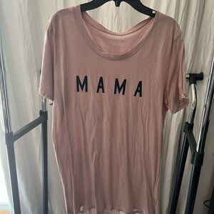 Pink Short Sleeve Tee with 'MAMA' Graphic